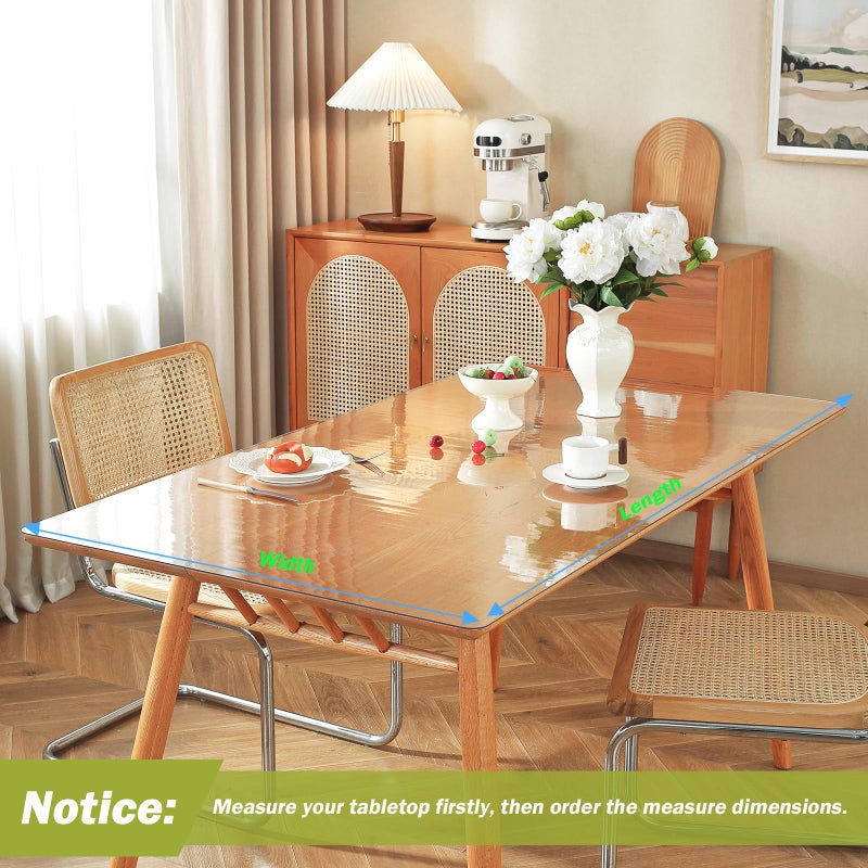 OstepDecor Clear Table Protector 36 x 36 Inch, 1.5mm Thick Plastic Table Cover, Waterproof PVC Clear Table Cover Protector, Desk Protector Mat, Writing Desk Pad for Desktop, Coffee & Dining Room Table - Image 5